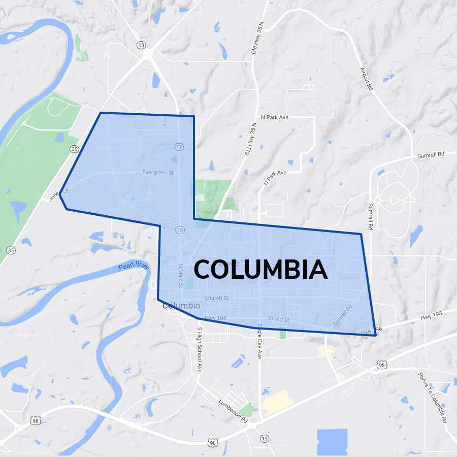 Columbia Mississippi Fiber Service Area